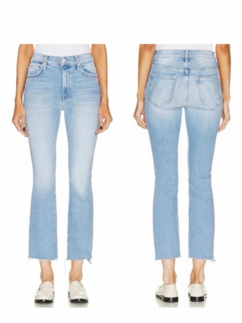 Mother The Insider Crop Step Fray in Hold my Hand Light Wash Size 26
